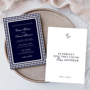 Invitation Mariage de citation romantique à bordure Harlequin