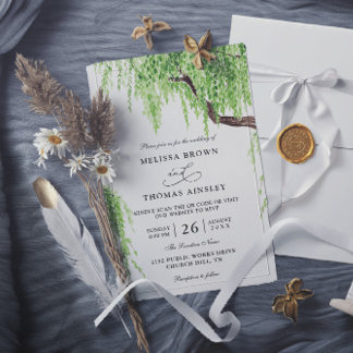 Invitation Mariage de code QR du budget de la plaie de l'arbr