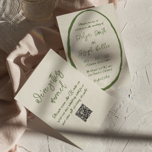 Invitation Mariage de code QR écrit dessiné à la main
