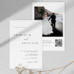 Invitation Mariage de code QR photo minimaliste<br><div class="desc">Faire-part de mariage minimaliste de code QR photo</div>