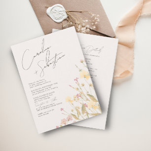 Invitation Mariage de code QR RSVP ivoire Fleur sauvage délic