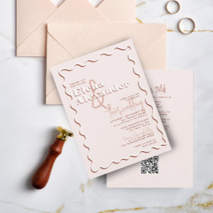 Invitation Mariage de code QR RSVP RSVP à rouille brillante