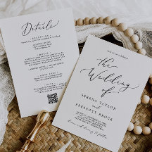 Mariage de code QR tout en un noir délicat