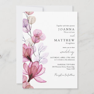 Invitation Mariage de code QR transparent Rose Dusty