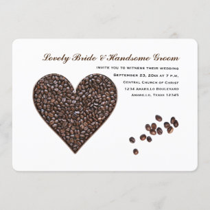 Invitation Mariage de coeur de café