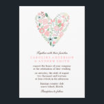 Invitation Mariage de coeur floral moderne<br><div class="desc">Les invitations de mariage modernes et élégantes,  parfaites pour un mariage de printemps ou d'été,  illustrent parfaitement un coeur fleuri. Visitez notre magasin pour plus d'options de couleurs et de produits assortis.</div>