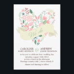 Invitation Mariage de coeur floral moderne<br><div class="desc">Les invitations de mariage modernes et élégantes,  parfaites pour un mariage de printemps ou d'été,  illustrent parfaitement un coeur fleuri. Visitez notre magasin pour plus d'options de couleurs et de produits assortis.</div>