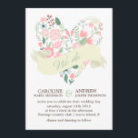 Invitation Mariage de coeur floral moderne<br><div class="desc">Les invitations de mariage modernes et élégantes,  parfaites pour un mariage de printemps ou d'été,  illustrent parfaitement un coeur fleuri. Visitez notre magasin pour plus d'options de couleurs et de produits assortis.</div>