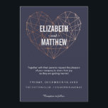 Invitation Mariage de coeur géométrique rose moderne<br><div class="desc">Faire-part de mariage classique avec un coeur géométrique minimaliste en or rose. Trouvez plus d'idées et d'objets correspondants dans notre boutique : http://www.zazzle.com/designbyredline</div>