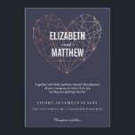 Invitation Mariage de coeur géométrique rose moderne<br><div class="desc">Faire-part de mariage classique avec un coeur géométrique minimaliste en or rose. Trouvez plus d'idées et d'objets correspondants dans notre boutique : http://www.zazzle.com/designbyredline</div>