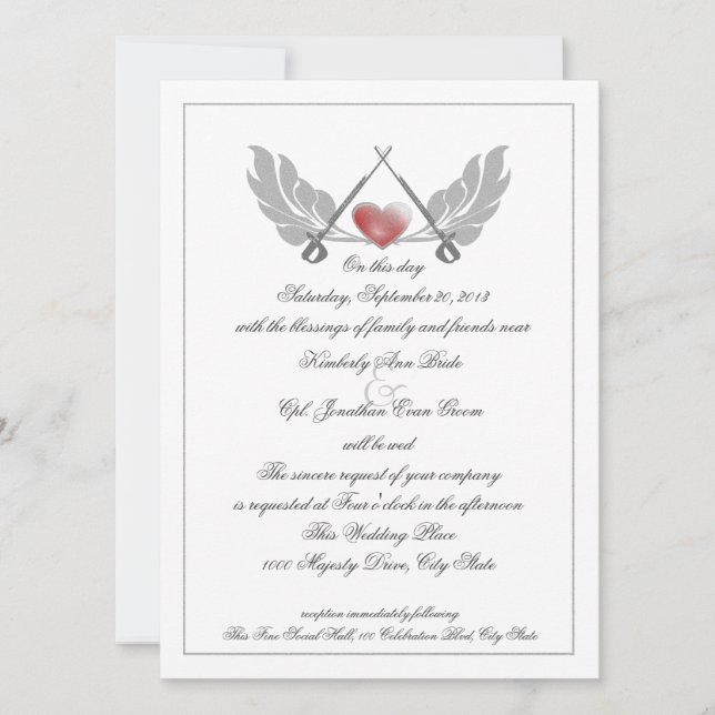 Invitation Mariage de coeur surveillé Majestic (Devant)