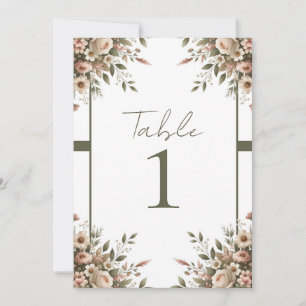 Invitation Mariage de coin floral élégant vert olive et blanc