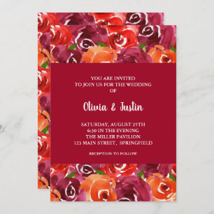 Invitation Mariage de collage floral aquarelle
