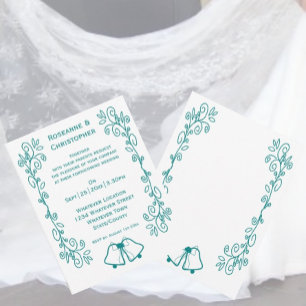 Invitation Mariage de conception turquoise pour le défilement