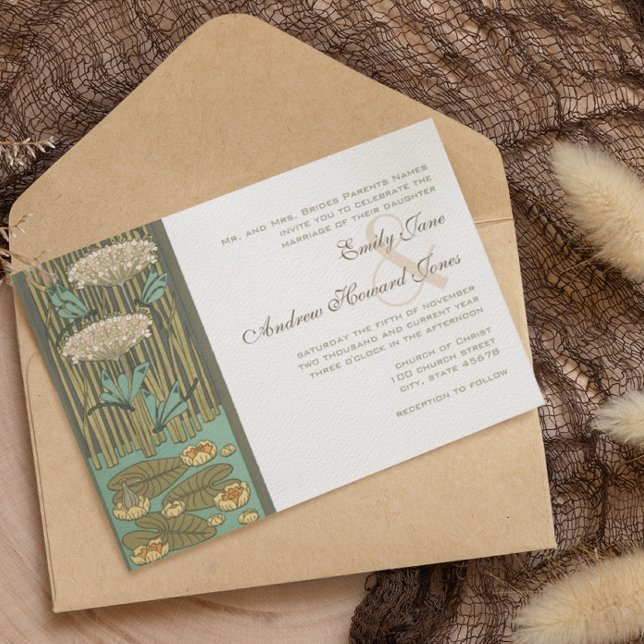 Invitation Mariage de conte de fées Art Déco Libellule Nénuph (Créateur téléchargé)