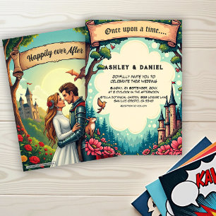 Invitation Mariage de conte de fées au château de la forêt en