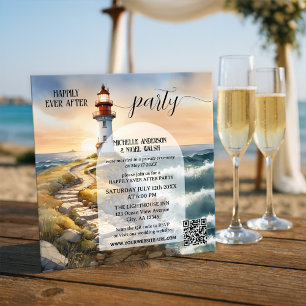 Invitation Mariage de conte de fées au phare côtier
