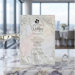 Invitation Mariage de conte de fées au style Rococo orné avec