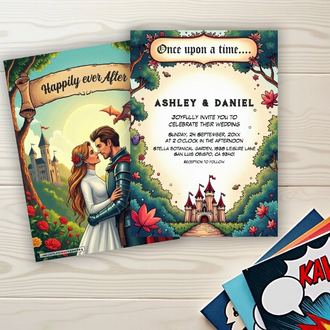 Invitation Mariage de conte de fées dans un château en bois (Créateur téléchargé)