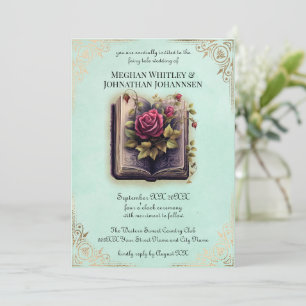 Invitation Mariage de Conte de Fées Romantique sur Fond Sarce