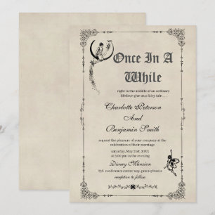 Invitation Mariage de conte de fées vintage dans un livre de
