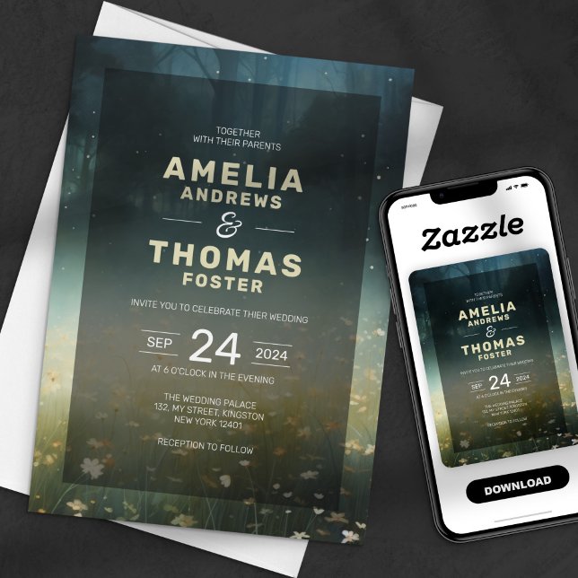 Invitation Mariage de conte de la forêt enchantée (Créateur téléchargé)