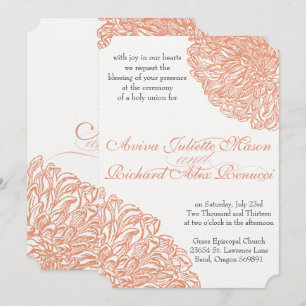 Invitation Mariage de corail Dahlia Peach
