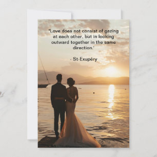 Invitation Mariage de coucher de soleil sur la mer d'Heure d'