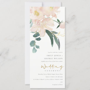 INVITATION MARIAGE DE COULEUR D'EAU DOUX BLUSH GOLD FLORAL BU