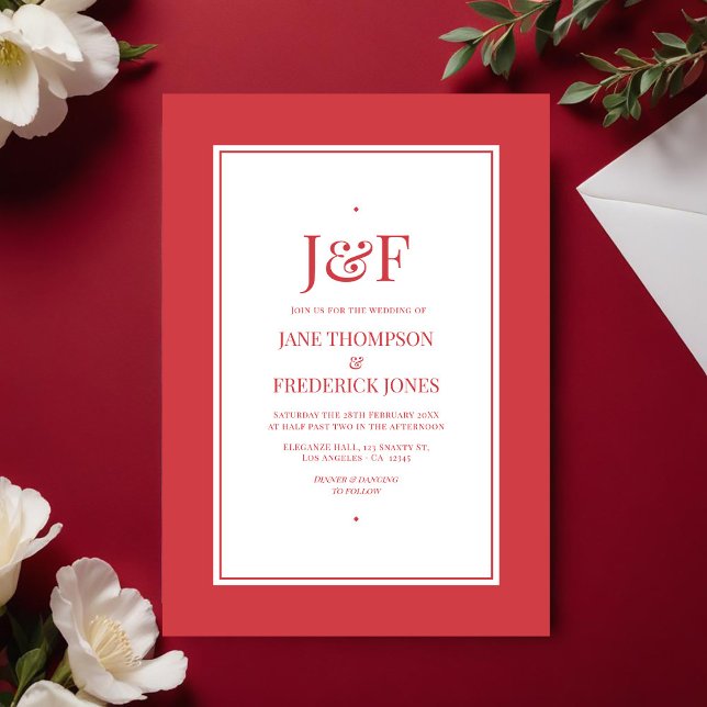 Invitation Mariage de couleur rouge Lusace (Luscious Red Color Wedding Invitation)