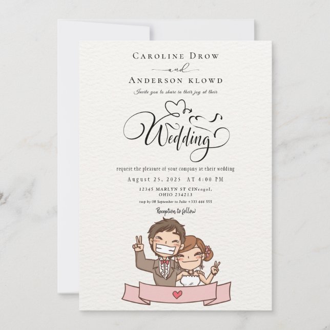Invitation Mariage de Couple Anime (Devant)