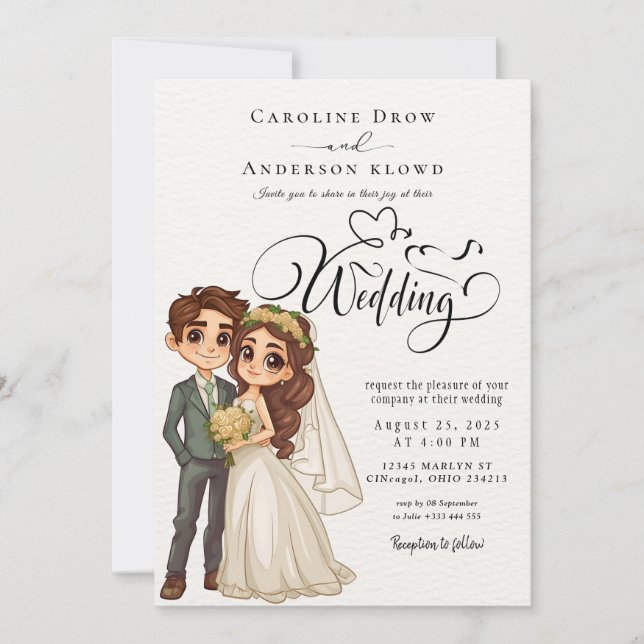 Invitation Mariage de Couple Anime (Devant)