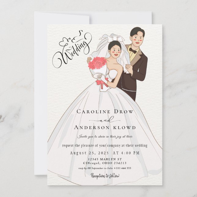 Invitation Mariage de Couple Anime (Devant)