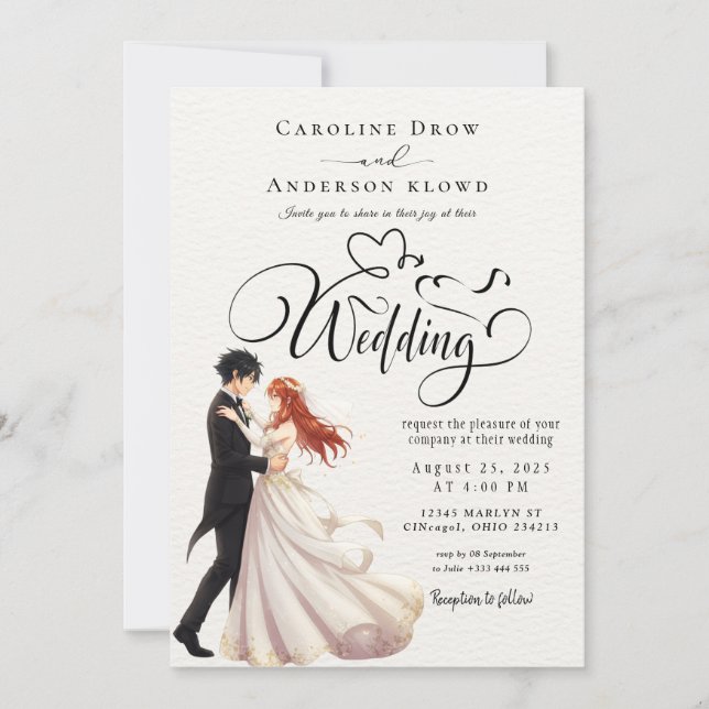 Invitation Mariage de Couple Anime (Devant)
