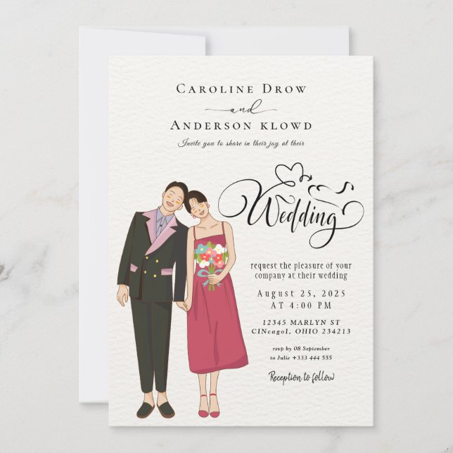 Invitation Mariage de Couple Anime (Devant)