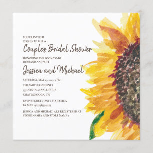 Invitation Mariage de couple de tournesol jaune marron Cérémo