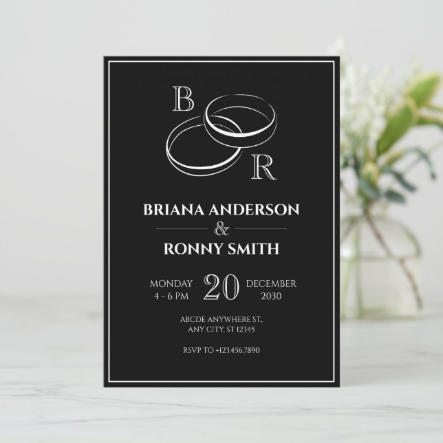 Invitation Mariage de couple minimaliste moderne (Debout devant)