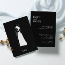 Mariage de couple moderne noir et blanc