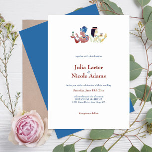 Invitation Mariage de couples royaux vintage classique égypti