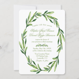 Invitation Mariage de courme Emerald Green Watercolor