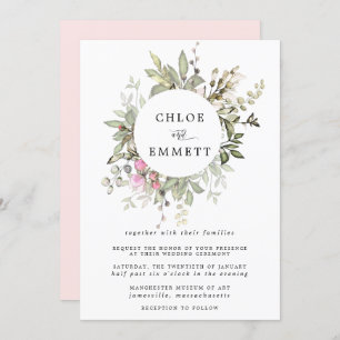 Invitation Mariage de couronne botanique moderne Boho
