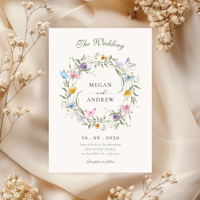 Invitation Mariage de couronne de fleurs (Créateur téléchargé)