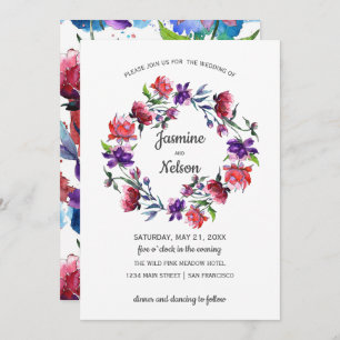 Invitation Mariage de couronne de fleurs Abstraites