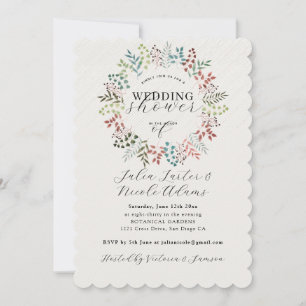 Invitation Mariage de couronne Feuille vert Eucalyptus Botani