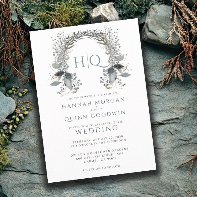 Invitation Mariage de couronne Mariage Monogramme (Créateur téléchargé)