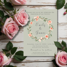 Mariage de couronne rose vert, romantique