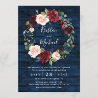 Mariage de couronnes bleu marine bleu bordeaux ble