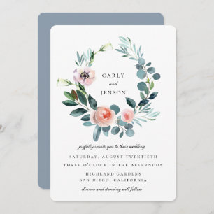 Invitation Mariage de couronnes de jardin fleuri