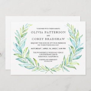 Invitation Mariage de couronnes de Laurel