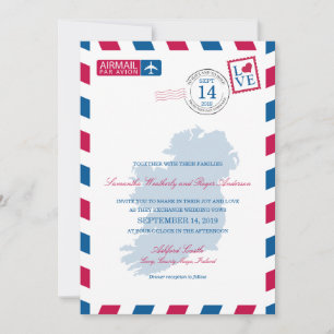Invitation Mariage de courrier aérien IRLANDE